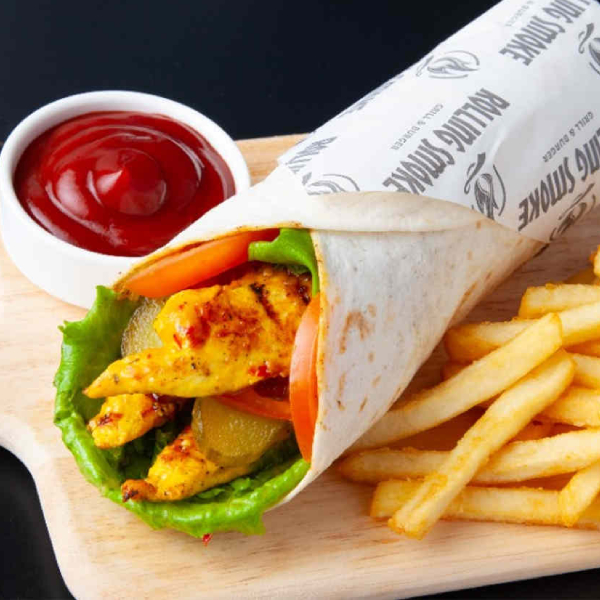 Rolling Smoke doner kebab and bread in Clydebank.